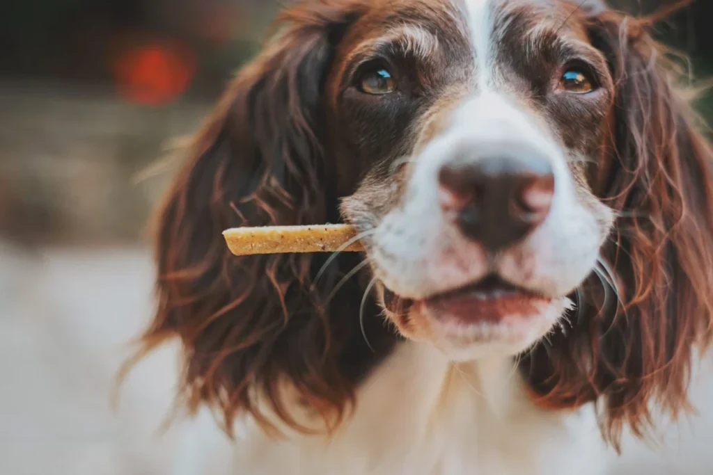 homemade peanut butter dog treats stick